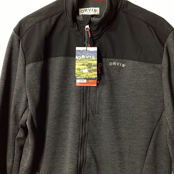 Orvis Bonded Mesh Fleece Full Zip Jacket Gray Men's M NWT - Picture 2 of 11